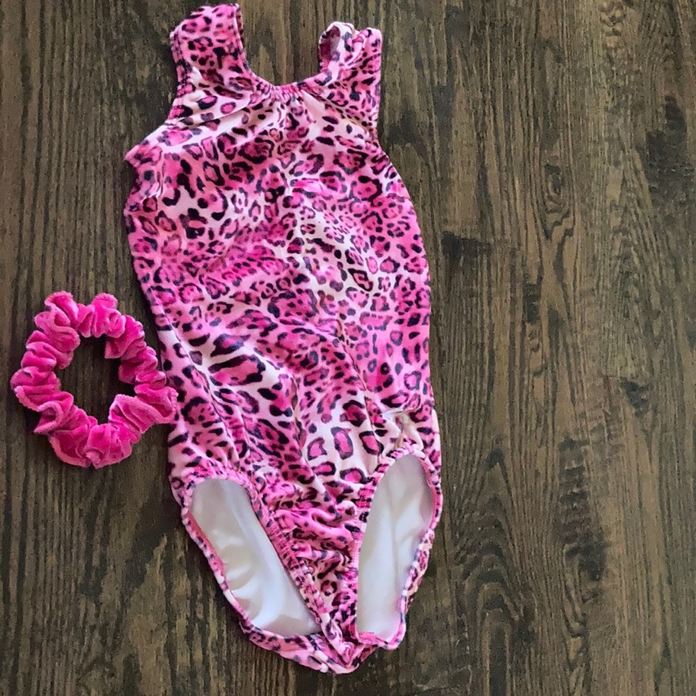 Velvet pink cheetah leotard